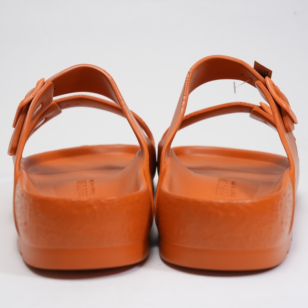 Genuins Sandals Mens 12‎ Orange EVA Double Strap Buckle Slides EU 45 Spain - Picture 9 of 14
